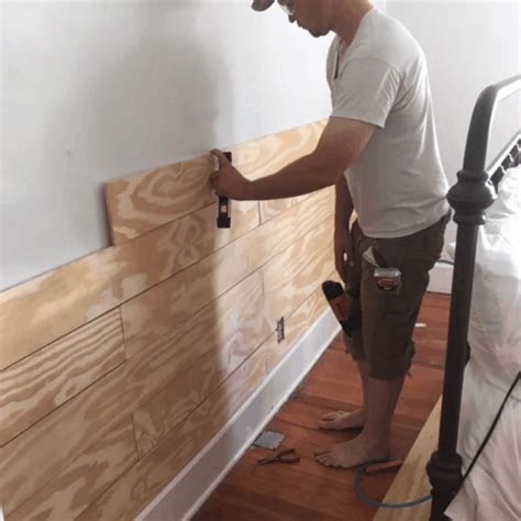 If your wall is longer than your shiplap boards you will have joints where the boards meet. Cheap and Easy DIY Shiplap Wall - Farmhouse on Boone