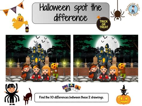 Halloween Spot The Difference Game Treasure Hunt 4 Kids