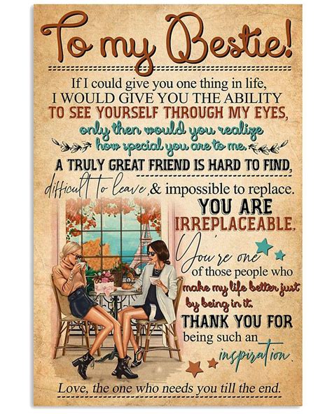 To My Bestie Canvas Best Friend A Truly Great Friend Is Hard To Find