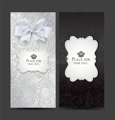 Elegant Cards With Floral Design Stock Vector Illustration Of