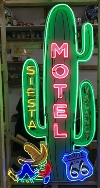Neon Signs Route 66 Animated Neon Sign Route 66 Siesta Motel Neon