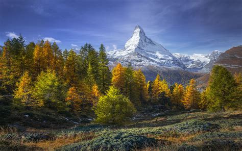 Matterhorn Near The Village Zermatt Switzerland In Europe Landscape
