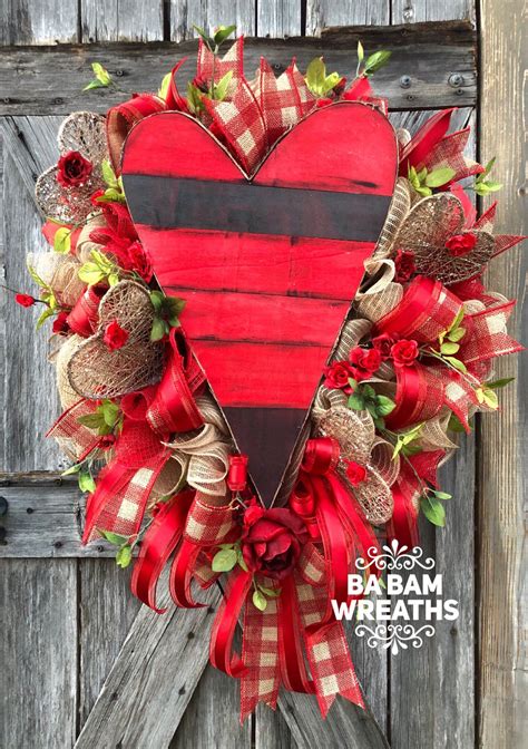 Ba Bam Wreaths Valentine Wreath Valentine Decor Valentine Door Love
