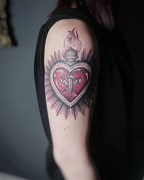Updated 44 Sacred Heart Tattoo Designs July 2020