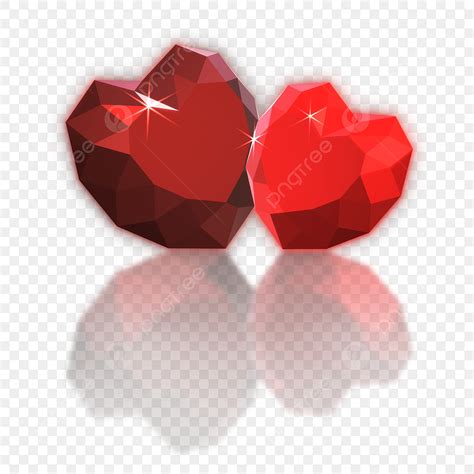Cartoon Style 3d Png Darker And Brighter Red Color Heart Cut Rubies 3d