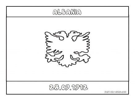 Albanian Flag Coloring Page