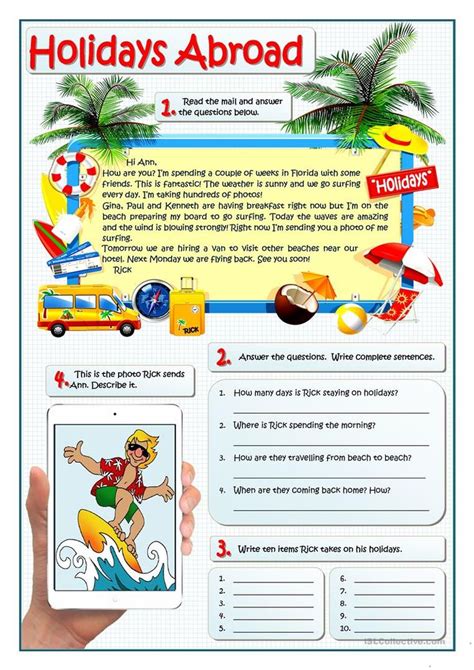 Holidays Abroad Holiday Worksheets English Lessons For Kids English