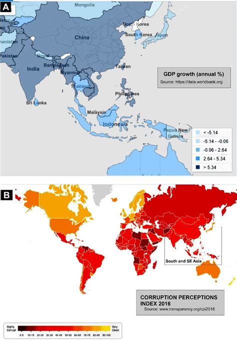 A Annual Gdp Growth Rates Of South And South East Asian Countries Are Download Scientific