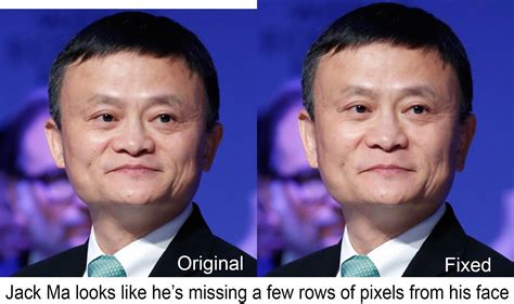 Jack Ma Looks Like Hes Missing A Few Rows Of Pixels From His Face R