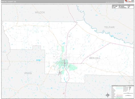 Ben Hill County Ga Wall Map Premium Style By Marketmaps