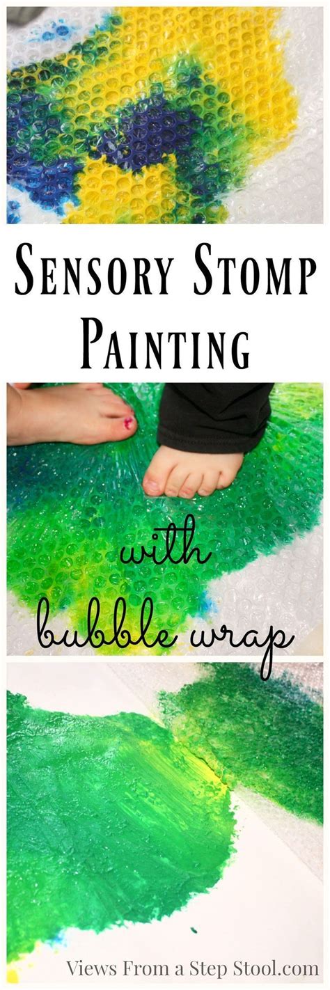 Sensory Stomp Painting With Bubble Wrap Art Therapy Activities
