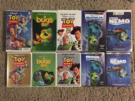 5 Pixar Movies On Vhs And Dvd By Richardchibbard On Deviantart