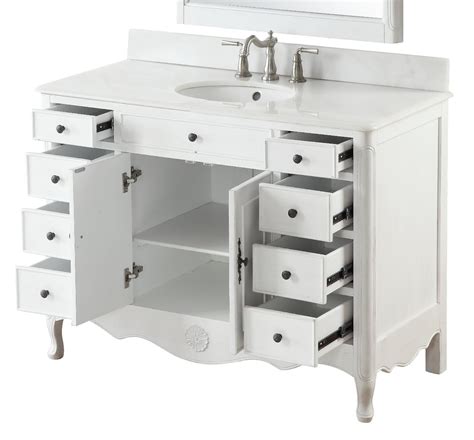 Here's a ton of bathroom vanity ideas that i've found. 46.5" Antique white Single Bathroom Sink Vanity with White ...