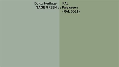 Dulux Heritage Sage Green Vs Ral Pale Green Ral Side By Side