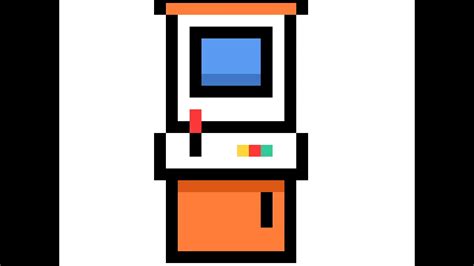 How To Draw A Pixelated Arcade Machine Youtube