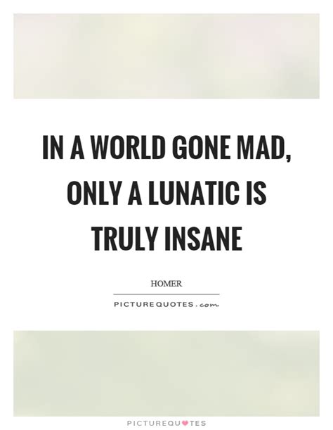 In A World Gone Mad Only A Lunatic Is Truly Insane Picture Quotes