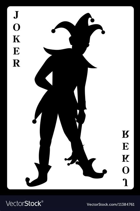 Joker Vector Art Black And White Joker Playing Card In Black And