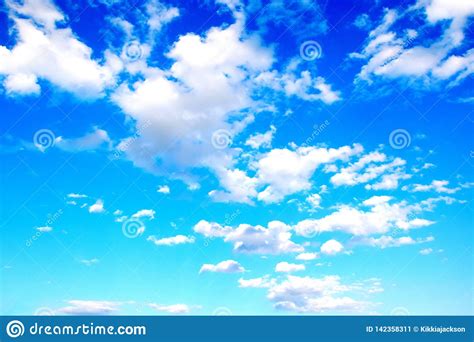 Sky Blue With Clouds Colorful Scenic Background Stock Photo Stock Image