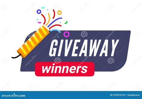 Giveaway Winner T Contest Banner Text Vector Post Template Give