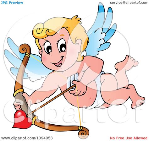 Clipart Valentine Cupid Shooting A Heart Arrow Royalty Free Vector Illustration By Visekart