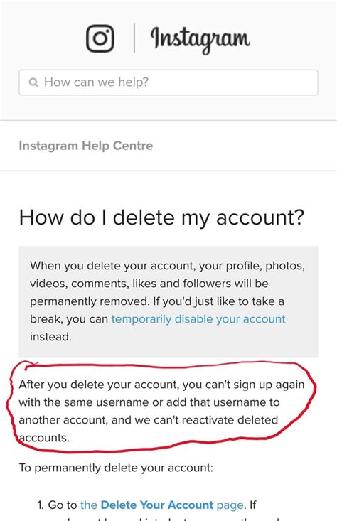 The option to permanently delete your account will only appear after you've selected a reason from the menu. How to delete my Instagram account and save the username - Quora