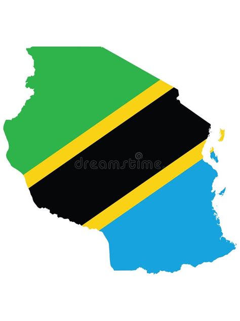Flag Map Of Tanzania Stock Vector Illustration Of Mainland 196776983