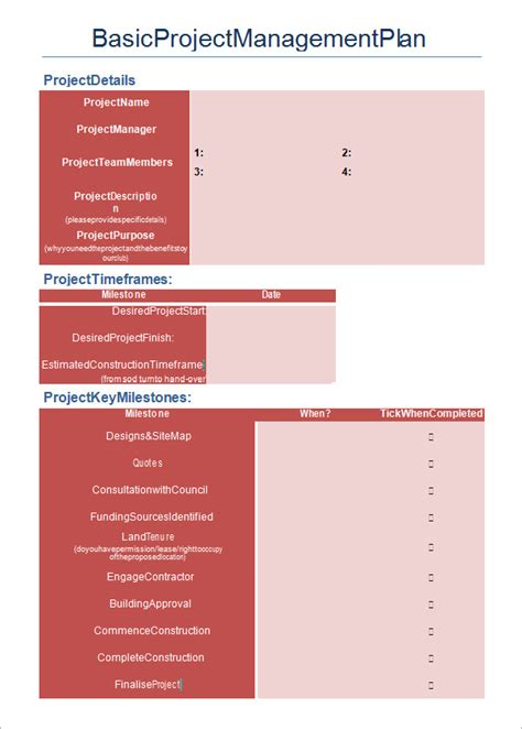 Easy Project Management Template Ukraineatomic