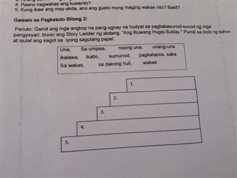 Panuto Gamit Ang Mga Angkop A Pang Ugnay Na Hudyat Sa Pagkakasunod