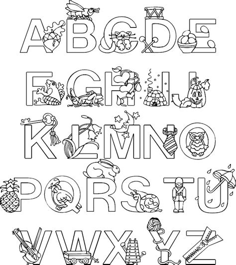 The Full Alphabet Coloring Pages Gambaran
