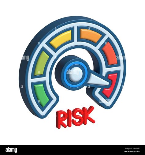 Risk Icon On Speedometer High Risk Meter 3d Illustration Stock Photo