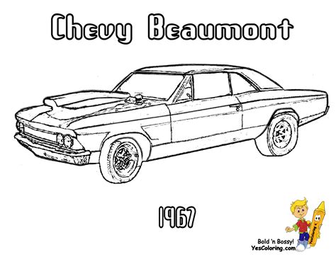 Cars & vehicles coloring to print. Brawny Muscle Car Coloring Pages | American Muscle Cars | Free