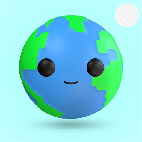 Premium Psd A Cartoon Of The Earth With A Smiley Face