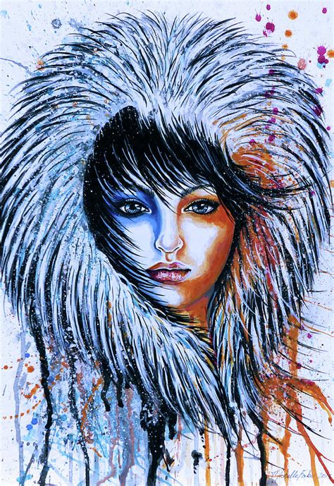 Fire And Ice Girl Portrait Painting By Michelle Faber Pixels