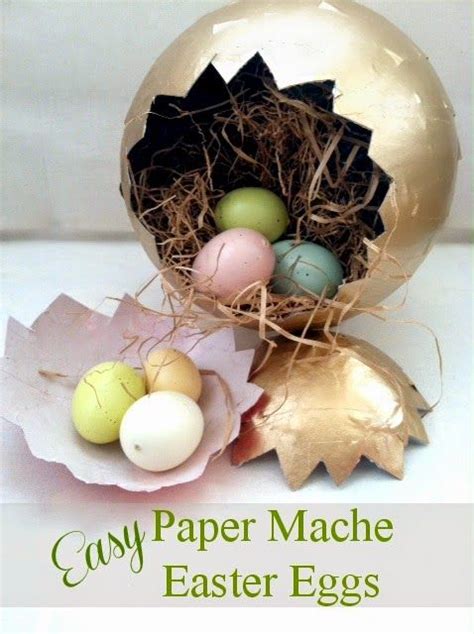 Easy And Elegant Paper Mache Easter Eggs~ The Shabby Nest Easter