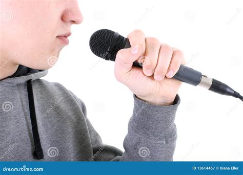 Rapper With Microphone Stock Image Image Of Microphone 13614467