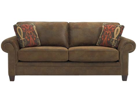 Broyhill Furniture Travis Transitional Sofa With Rolled Arms And Nail