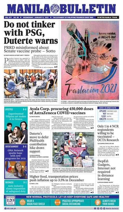Almost a century and a half later, in 1995, president clinton proclaimed national children's day as october 8th. Manila Bulletin-January 6, 2021 Newspaper - Get your ...