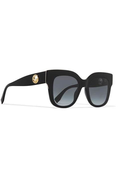 Fendi Oversized Square Frame Acetate Sunglasses Sunglasses Fendi