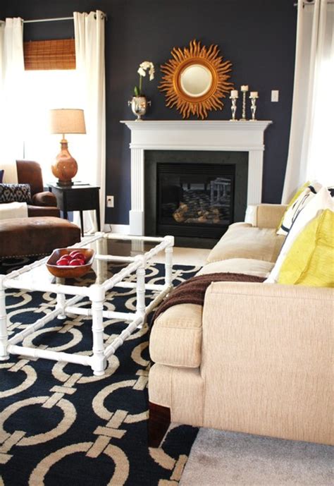 Our Navy Living Room Transitional Living Room Charlotte By