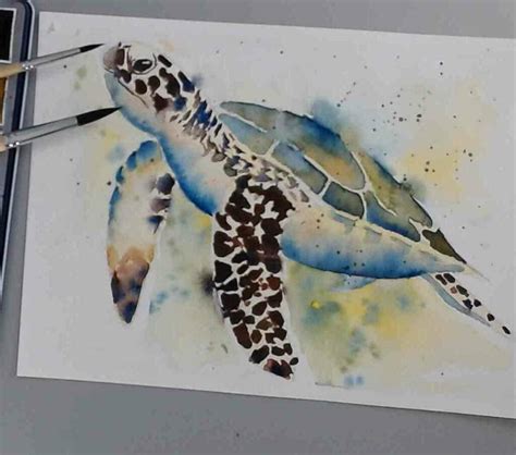 Sea Turtle Watercolour Tutorial By When I Was A Kid
