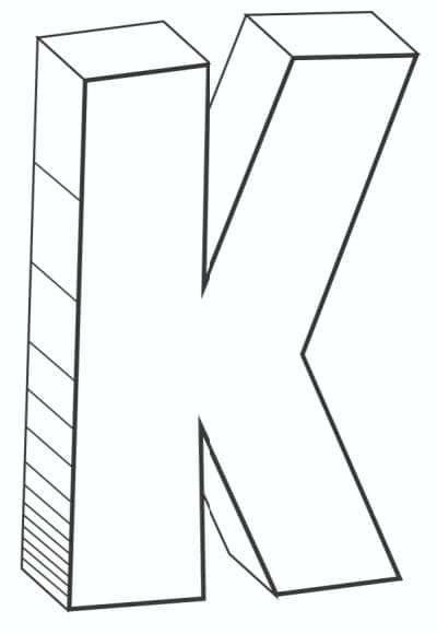 Printable Letter K Outline Print Bubble Letter K Bubble Letter K