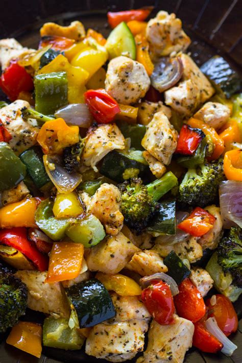 15 Minute Healthy Roasted Chicken and Veggies (Video ...