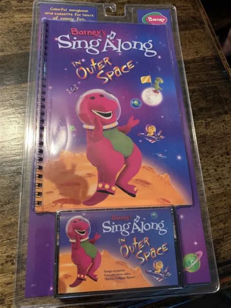 Barneys Sing Along In Outer Space Book And Cassette Tape 1999 Purple