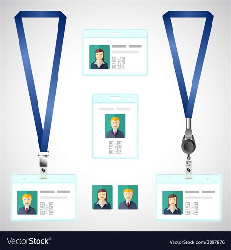 lanyard name tag holder end badge id template vector image