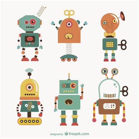 Ilustraciones Vectoriales De Robots Descargar Vectores Gratis