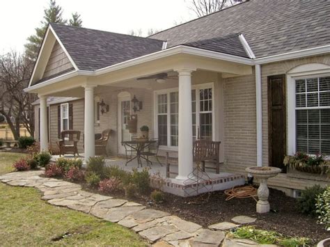 Adding Front Porch Ranch House Home Design Ideas Plans On Elements And