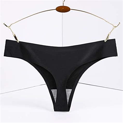 closecret women laser cut seamless thongs panties ice silk comfy g string underwear m multi