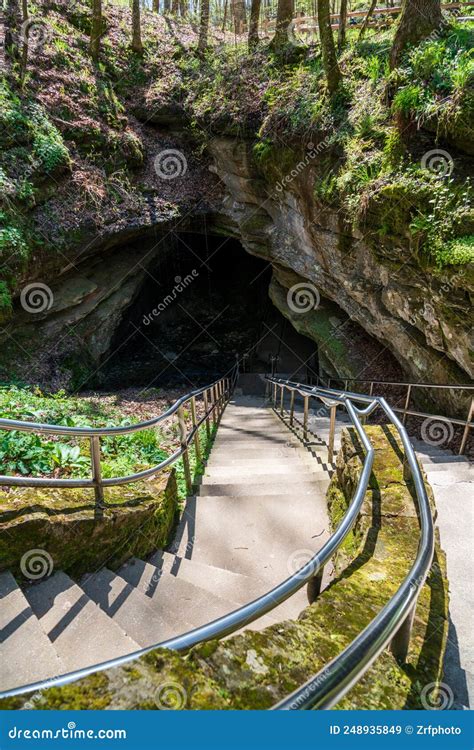 The Entrance To The Caves Mouth At Mammoth Cave National Park Stock