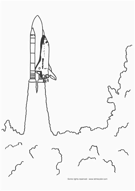 Space Shuttle Launching Printable Coloring Page