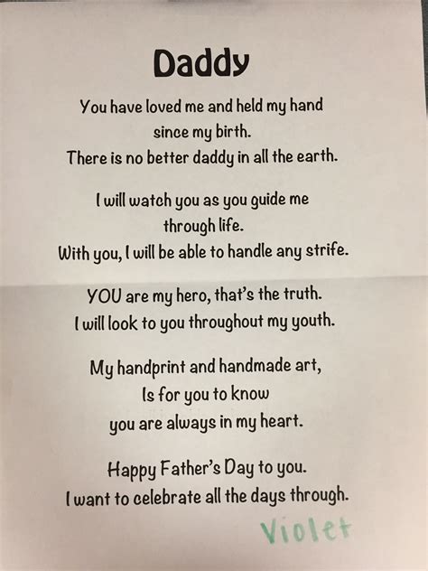 Fathers Day Poem For Handprint T Dad Poems Fathers Day Poems